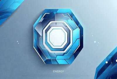 The primary subject of the image is a blue and white geometric design, which appears to be a digital art or illustration. The setting is a white background, and the visual style is modern and clean. The dominant colors are blue and white, creating a sense of energy and dynamism.