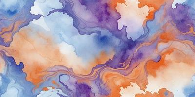 The primary subject of the image is a painting or drawing of a cloudy sky. The setting is a purple and orange background, which adds a vibrant and dynamic atmosphere to the scene. The visual style appears to be a combination of digital art and illustration, creating a unique and artistic representation of the cloudy sky. The dominant colors in the painting are purple and orange, which evoke a sense of warmth and depth in the image.