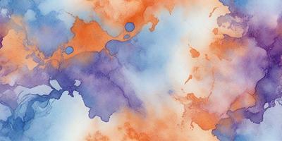 The primary subject of the image is a painting or drawing of a blue and orange swirl. The setting is a canvas or paper, and the visual style appears to be a mix of digital art and traditional painting. The dominant colors in the image are blue and orange, creating a vibrant and dynamic atmosphere.