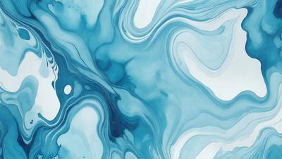 The primary subject of the image is a blue and white painting, which features a swirling, abstract design. The setting is a white background, which provides a clean and minimalist appearance. The visual style is a combination of digital art and illustration, creating a unique and artistic representation. The dominant colors are blue and white, which evoke a sense of calmness and tranquility.