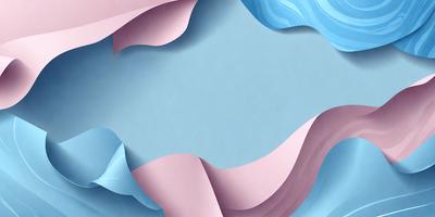 The primary subject of the image is a blue and pink paper, which is a part of a larger artwork. The setting is a blue and pink background, and the visual style appears to be a combination of digital art and illustration. The colors and mood of the image are predominantly blue and pink, creating a vibrant and lively atmosphere.