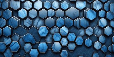The primary subject of the image is a blue and white marble pattern. The setting is a blue background, and the visual style appears to be a digital art or illustration. The dominant colors are blue and white, creating a calm and serene atmosphere.