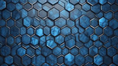 The primary subject of the image is a blue and white patterned surface, which appears to be a wall or a piece of artwork. The setting is a blue and white patterned surface, which is the main focus of the image. The visual style is a close-up of the blue and white patterned surface, which gives the image a detailed and intricate appearance. The colors and mood of the image are predominantly blue and white, creating a calm and serene atmosphere.