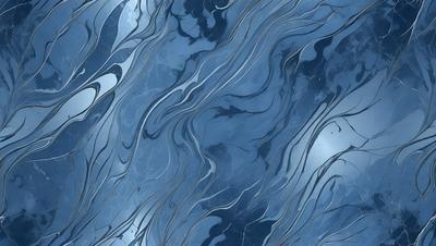The primary subject of the image is a blue and white swirling pattern, which appears to be a design or a part of a larger artwork. The setting is a blue background, which complements the swirling pattern. The visual style of the image is a combination of digital art and illustration, creating a unique and eye-catching design. The dominant colors in the image are blue and white, which contribute to a calming and soothing atmosphere.