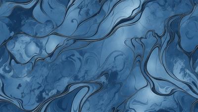 The primary subject of the image is a blue and white swirling pattern, which appears to be a digital art or illustration. The setting is a blue background, and the visual style is a combination of digital art and illustration. The dominant colors are blue and white, creating a calm and soothing atmosphere.