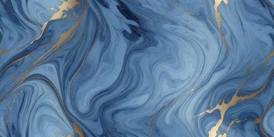 The primary subject of the image is a blue and gold swirling pattern, which appears to be a piece of art or a decorative surface. The setting is a blue background, which complements the colors of the swirling pattern. The visual style of the image is a combination of digital art and illustration, creating a unique and eye-catching design. The dominant colors in the image are blue and gold, giving the pattern a rich and luxurious appearance.