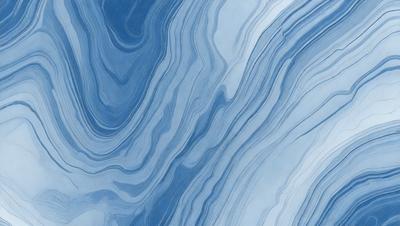 The primary subject of the image is a blue and white marbled surface, which appears to be a piece of art or a decorative item. The setting is a room with a blue and white color scheme, which complements the artwork. The visual style is a combination of digital art and illustration, creating a unique and eye-catching design. The colors and mood of the image are predominantly blue and white, giving it a calm and sophisticated atmosphere.