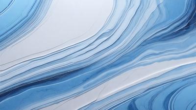 The primary subject of the image is a blue and white swirl pattern, which is the main object, scene, or focus of the image. The setting or background is a white surface, and the visual style appears to be a digital art or illustration. The dominant colors in the image are blue and white, creating a calm and soothing atmosphere.