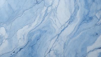 The primary subject of the image is a blue marble tile with a pattern of swirls and waves. The setting is a bathroom, as indicated by the presence of the marble tile. The visual style is a close-up of the tile, showcasing its intricate design. The dominant colors are blue and white, creating a calm and soothing atmosphere.