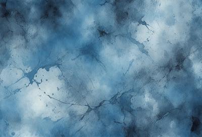 The primary subject of the image is a blue and white cloudy sky. The setting is a cloudy blue sky with a few white clouds. The visual style is a painting, which gives the image a more artistic and creative appearance. The dominant colors are blue and white, creating a calm and serene atmosphere.