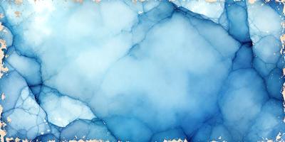 The primary subject of the image is a blue, swirling, and textured surface, which appears to be a painting or a digital artwork. The setting is a blue sky, and the visual style is a mix of digital art and painting. The dominant colors are blue and white, creating a serene and calming atmosphere.