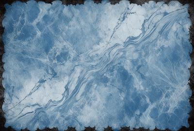 The primary subject of the image is a blue marble-like surface, which appears to be a piece of marble or a marble-like material. The setting is a blue background, which complements the blue marble. The visual style is a close-up of the marble, showcasing its texture and details. The colors and mood of the image are predominantly blue, creating a calm and serene atmosphere.