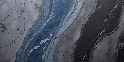 The primary subject of the image is a blue and white marble-like surface, which appears to be a marble-patterned wall or a marble-like countertop. The setting is a room with a blue and white color scheme. The visual style is a close-up of the marble-like surface, showcasing its intricate patterns and textures. The colors and mood of the image are predominantly blue and white, creating a calm and elegant atmosphere.