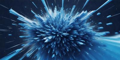 The primary subject of the image is a blue, swirling, and colorful cloud. The cloud is surrounded by a blue background, which adds to the overall visual style. The image appears to be a digital art or illustration, as it captures the dynamic and vibrant nature of the cloud. The dominant colors in the image are blue and white, creating a sense of movement and energy.