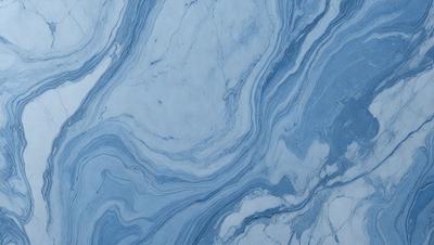 The primary subject of the image is a close-up of a blue marble tile. The setting is a blue and white marble tile, which serves as the background. The visual style is a close-up of the tile, showcasing its intricate design. The dominant colors are blue and white, creating a calm and serene atmosphere.