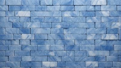 The primary subject of the image is a blue brick wall. The setting is a blue brick wall with a blue and white pattern. The visual style is a photo of a blue brick wall. The dominant colors are blue and white, creating a calm and soothing atmosphere.