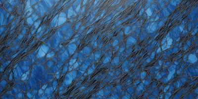 The primary subject of the image is a blue background with a pattern of black and white lines. The setting appears to be a blue ocean, with the black and white lines resembling the waves. The visual style of the image is a combination of digital art and illustration, creating a unique and artistic representation of the ocean waves. The colors and mood of the image are predominantly blue and white, with a sense of calmness and tranquility.