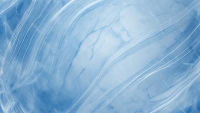 The primary subject of the image is a blue marble surface with a swirling pattern. The setting is a blue background, and the visual style appears to be a digital art or illustration. The dominant colors are blue and white, creating a calm and serene atmosphere.
