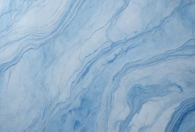 The primary subject of the image is a blue marble-like surface, which appears to be a blue and white marble wallpaper or a blue marble tile. The setting is a room with a blue and white marble wallpaper or a blue marble tile. The visual style is a close-up of the marble surface, showcasing its intricate patterns and textures. The colors and mood of the image are predominantly blue and white, creating a calm and serene atmosphere.