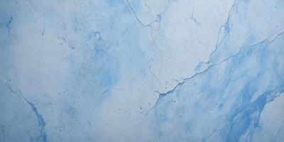 The primary subject of the image is a blue and white wall with a cracked and chipped appearance. The setting is a room with a blue and white color scheme. The visual style is a close-up of the wall, showcasing its texture and details. The colors and mood of the image are predominantly blue and white, giving it a calm and serene atmosphere.