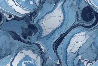 The primary subject of the image is a blue and white marbled pattern, which is the main focus of the image. The setting is a blue and white marbled surface, which serves as the backdrop for the pattern. The visual style of the image is a close-up of the marbled pattern, showcasing its intricate details. The colors and mood of the image are predominantly blue and white, creating a calm and serene atmosphere.