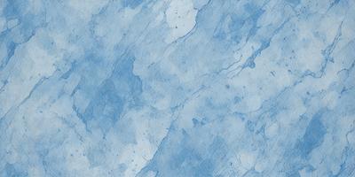 The primary subject of the image is a blue marble wall with a pattern of white and blue swirls. The setting is a room with a blue marble floor. The visual style is a combination of a photo and a drawing, creating a unique and artistic appearance. The dominant colors are blue and white, giving the scene a calm and serene atmosphere.