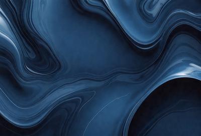 The primary subject of the image is a blue, swirling, and flowing pattern. The setting is a dark blue background, which contrasts with the swirling pattern. The visual style is a digital art or illustration, as the pattern appears to be a digital creation. The colors and mood of the image are predominantly dark and moody, with the blue hues creating a sense of depth and intrigue.