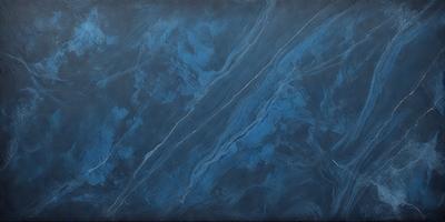 The primary subject of the image is a blue marble wall with a pattern of white streaks. The setting is a room with a blue-toned atmosphere. The visual style is a painting, and the colors and mood are predominantly blue and calming.