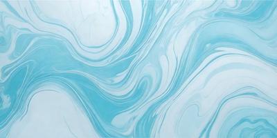 The primary subject of the image is a blue and white swirling pattern, which appears to be a painting or a digital artwork. The setting is a white wall, and the visual style is a combination of painting and digital art. The dominant colors are blue and white, creating a calming and soothing atmosphere.