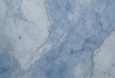The primary subject of the image is a blue marble wall with a pattern of white and blue streaks. The setting is a room with a blue marble floor. The visual style is a close-up of the marble wall, showcasing its unique texture and design. The colors and mood of the image are predominantly blue, creating a calm and serene atmosphere.