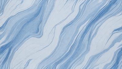 The primary subject of the image is a blue and white patterned wallpaper. The setting is a white wall, and the visual style is a digital art or illustration. The dominant colors are blue and white, creating a calm and soothing atmosphere.
