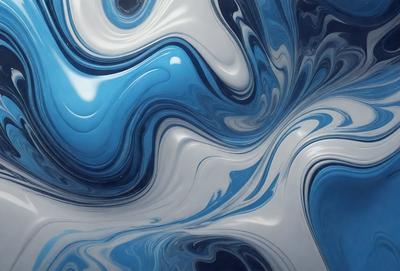 The primary subject of the image is a blue and white swirling pattern, which appears to be a digital art or illustration. The setting is a blue background, and the visual style is a combination of digital art and illustration. The dominant colors are blue and white, creating a calming and soothing atmosphere.