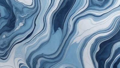 The primary subject of the image is a blue and white marbled pattern, which is the main focus of the image. The setting is a white surface, and the visual style appears to be a photo. The dominant colors in the image are blue and white, creating a calm and soothing atmosphere.