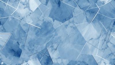 The primary subject of the image is a blue marble wall with a pattern of white lines. The setting is a room with a blue marble floor. The visual style is a combination of a photo and digital art, creating a unique and intricate design. The dominant colors are blue and white, giving the room a calm and serene atmosphere.