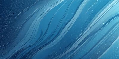 The primary subject of the image is a blue ocean with waves and a starry night sky in the background. The visual style is a combination of digital art and illustration, creating a vibrant and dynamic scene. The colors and mood are predominantly blue and serene, with the starry night sky adding a touch of wonder and tranquility to the image.