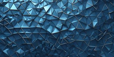 The primary subject of the image is a blue wall with a pattern of triangles. The setting is a room with a blue background, and the visual style appears to be a digital art or illustration. The dominant colors are blue and silver, creating a calm and soothing atmosphere.