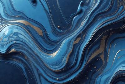 The primary subject of the image is a blue, swirling, and flowing pattern, which appears to be a digital art or illustration. The setting is a blue surface, possibly a wall or a background, which complements the blue pattern. The visual style is modern and artistic, with the blue pattern being the main focus of the image. The colors and mood are predominantly blue, creating a sense of calmness and tranquility.