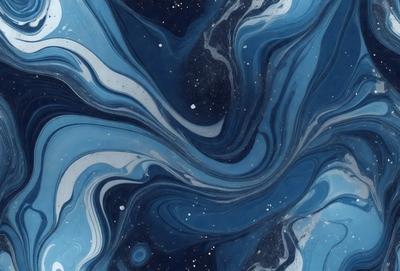 The primary subject of the image is a blue and white swirl pattern, which appears to be a digital art or illustration. The setting is a dark blue background, which contrasts with the swirl pattern. The visual style is a combination of digital art and illustration, creating a unique and captivating image. The dominant colors are blue and white, with the blue background providing a sense of depth and contrast to the swirl pattern. The overall atmosphere of the image is dynamic and visually appealing.