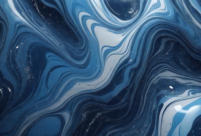 The primary subject of the image is a blue and white swirling pattern, which appears to be a digital art or illustration. The setting is a dark background, which contrasts with the swirling pattern. The visual style is a combination of digital art and illustration, creating a unique and captivating image. The dominant colors are blue and white, with the swirling pattern adding a sense of depth and movement to the overall atmosphere.