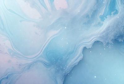 The primary subject of the image is a blue and white swirling pattern, which appears to be a digital art or illustration. The setting is a blue background, and the visual style is a combination of digital art and illustration. The dominant colors are blue and white, creating a calming and serene atmosphere.