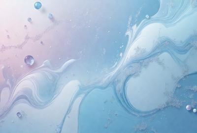 The primary subject of the image is a blue and white swirling pattern, which appears to be a digital art or illustration. The setting is a white background, and the visual style is a combination of digital art and illustration. The dominant colors are blue and white, creating a calming and serene atmosphere.