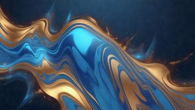 The primary subject of the image is a blue and gold swirl pattern, which appears to be a digital art or illustration. The setting is a dark blue background, creating a contrasting effect with the swirl pattern. The visual style suggests that the image is a creative and artistic representation of the swirl pattern. The dominant colors are blue and gold, giving the image a sense of depth and sophistication.