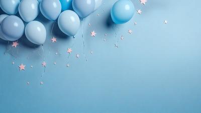 The primary subject of the image is a wall with a blue background. The setting is a room with a blue wall, and the visual style is a photo. The dominant colors are blue and white, creating a calm and serene atmosphere.