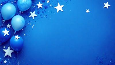 The primary subject of the image is a blue background with white stars. The setting is a blue sky, and the visual style is a digital art or illustration. The dominant colors are blue and white, creating a calm and serene atmosphere.