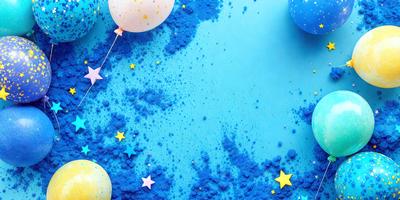 The primary subject of the image is a blue background with stars and a blue sky. The setting is a space-themed environment, with a focus on the stars and the blue sky. The visual style is a combination of digital art and illustration, creating a vibrant and colorful atmosphere. The dominant colors are blue and white, with the stars adding a touch of brightness to the scene.