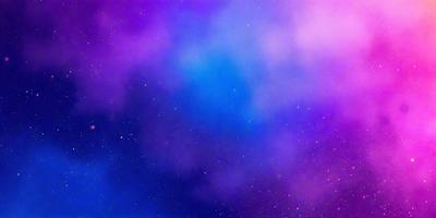 The primary subject of the image is a purple and blue sky filled with stars. The setting is a night sky, and the visual style is a photo. The colors and mood of the image are predominantly purple and blue, creating a serene and peaceful atmosphere.