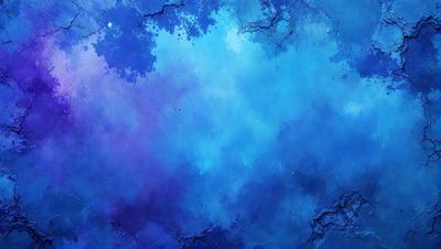 The primary subject of the image is a blue sky with a few white clouds. The setting is a blue background, which creates a serene and calming atmosphere. The visual style is a painting, which adds a sense of artistic expression and creativity to the scene. The dominant colors are blue and white, with the blue sky and clouds creating a sense of tranquility and the white clouds adding a touch of softness to the overall mood.