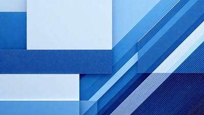 The primary subject of the image is a blue and white patterned surface. The setting is a white wall, and the visual style appears to be a combination of digital art and illustration. The dominant colors are blue and white, creating a calm and soothing atmosphere.