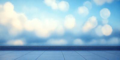 The primary subject of the image is a cloudy sky. The setting is a large, open space with a blue background. The visual style is a painting, which gives the scene a more artistic and creative appearance. The colors and mood of the image are predominantly blue and serene, creating a peaceful and calming atmosphere.