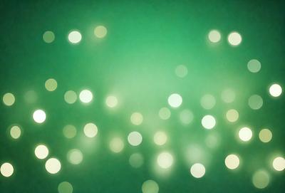 The primary subject of the image is a green background with a pattern of bright lights. The setting appears to be a dark room, and the visual style is a combination of a photo and digital art. The colors and mood of the image are predominantly green, with the bright lights creating a lively and vibrant atmosphere.